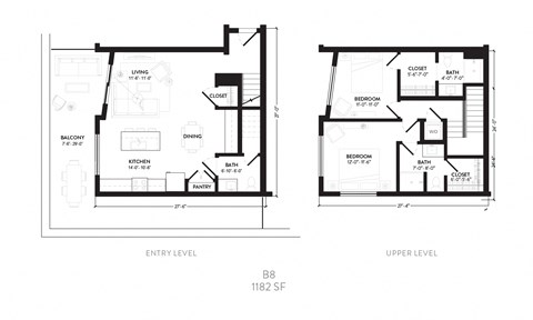the floor plans for the first and second floors of the house